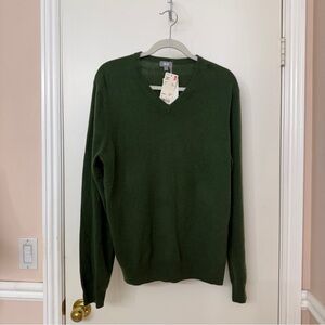 Uniqlo Men's 100% Cashmere V-Neck Sweater Dark Green L